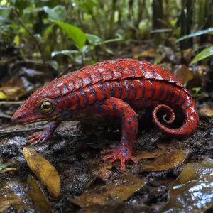 Pangolin + Strawberry frog
